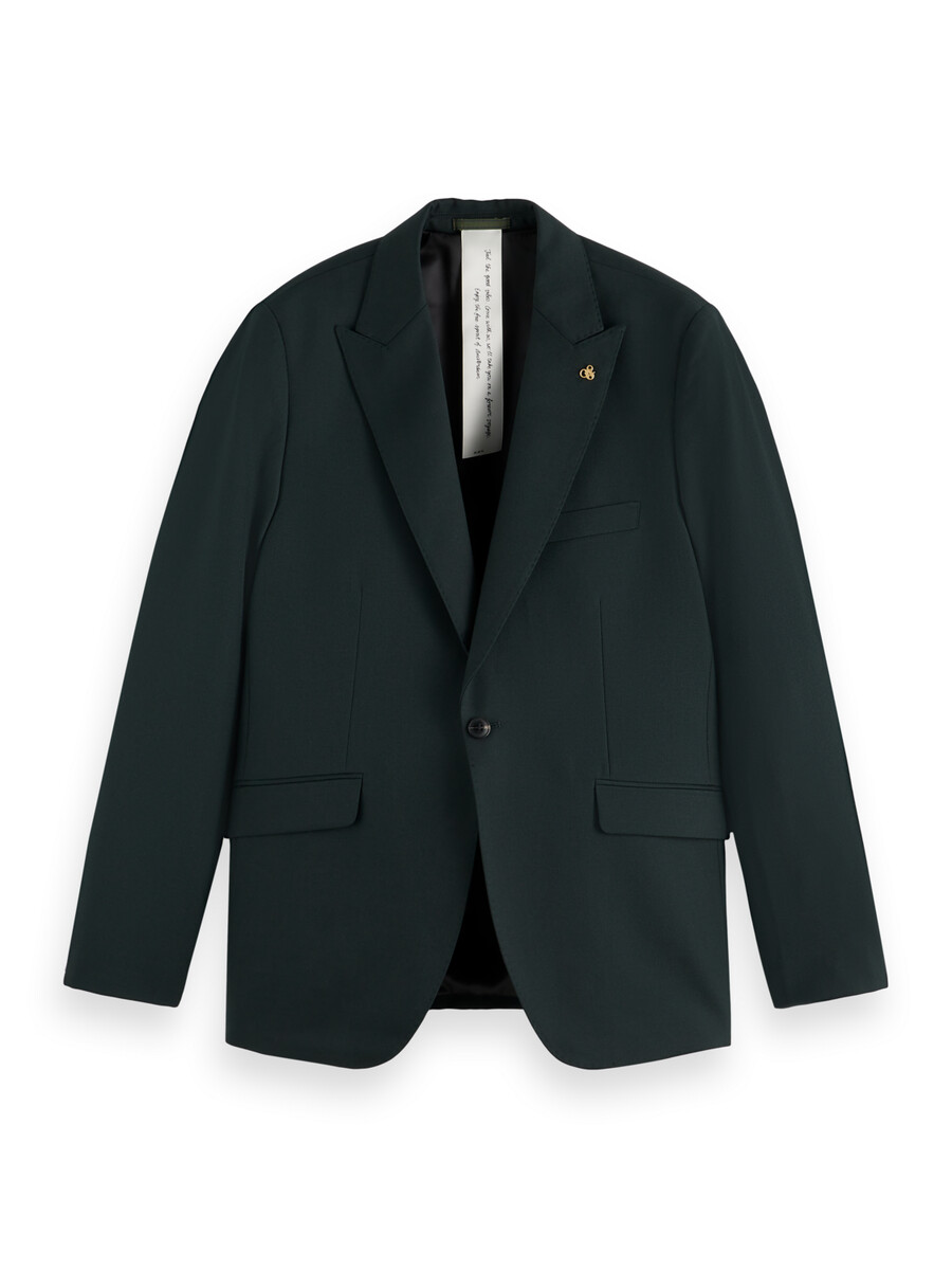 blazer mit einem knopf spitzem revers und regulärer passform