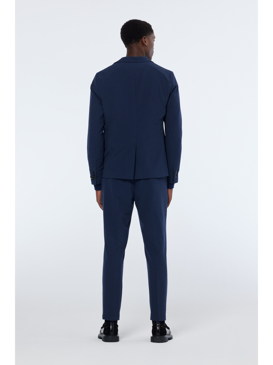 einreihiger blazer aus seersucker-karo in lockerer passform