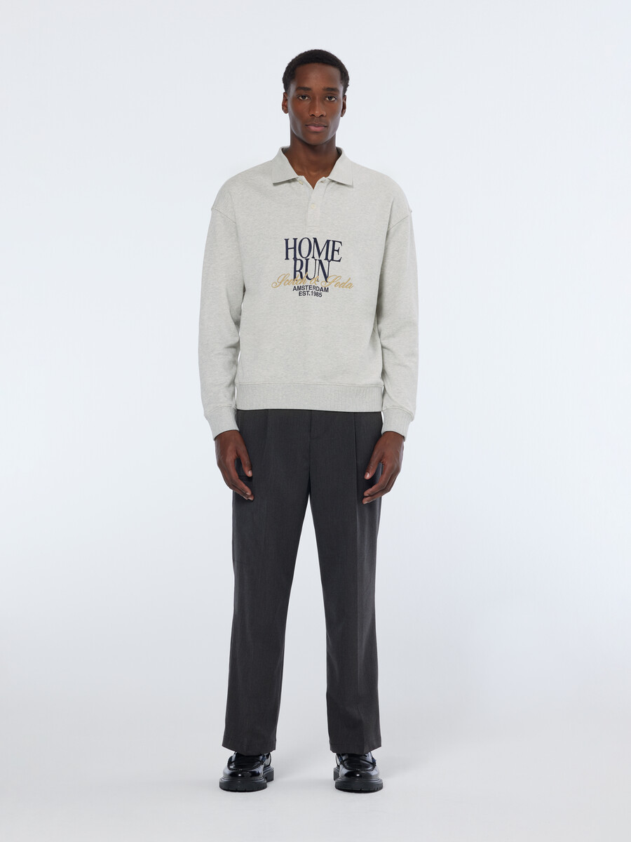 chino mit taschendetails weite passform melange-chino