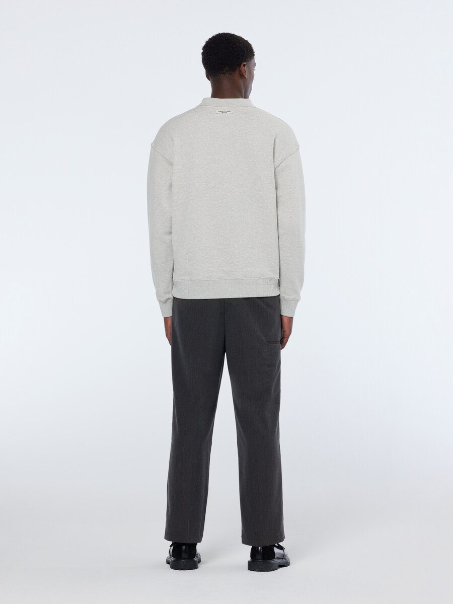 chino mit taschendetails weite passform melange-chino