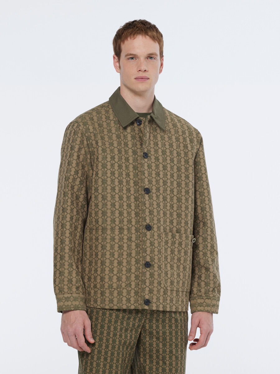 jacke aus jacquard-baumwollmischgewebe