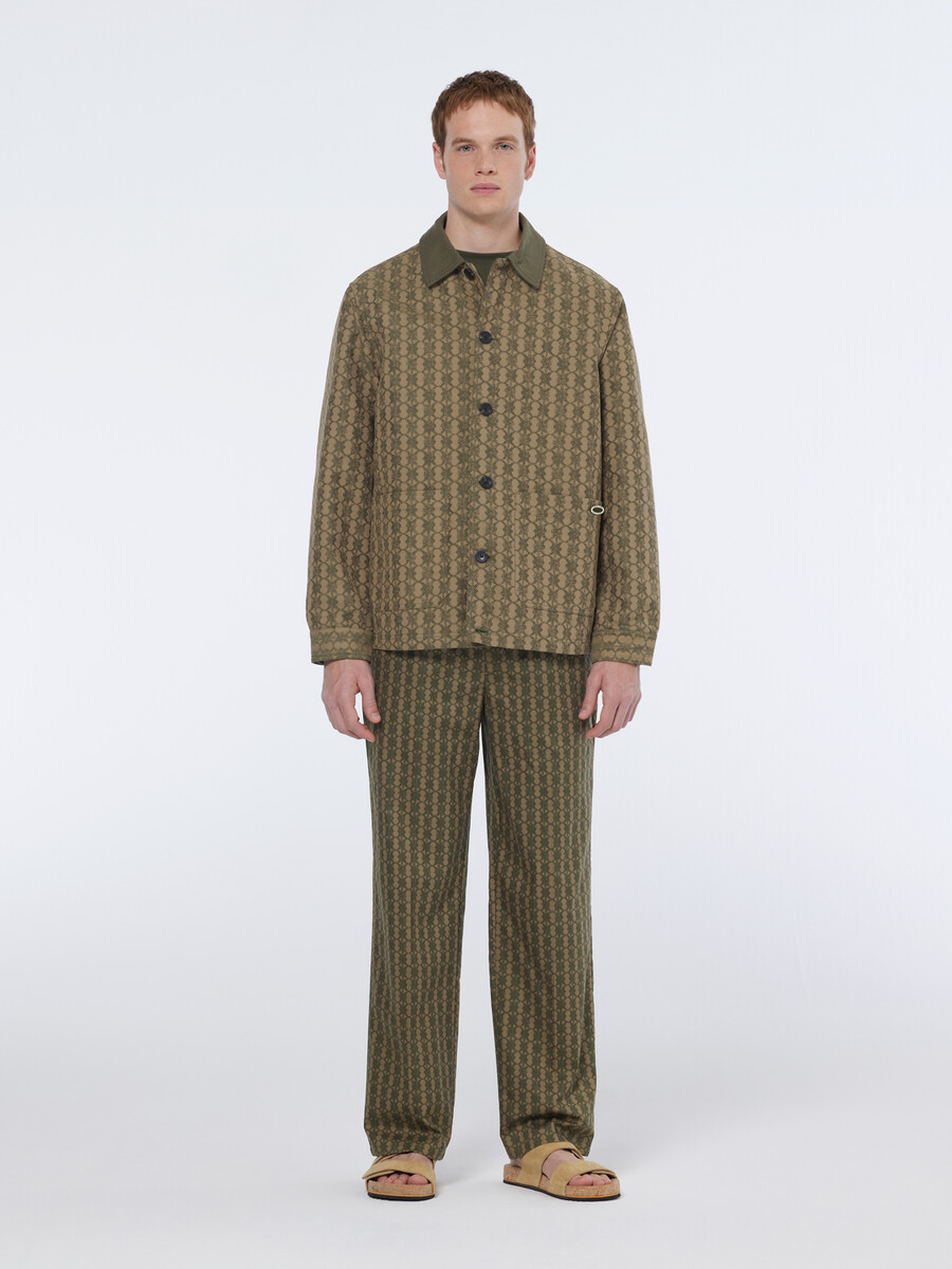 jacke aus jacquard-baumwollmischgewebe
