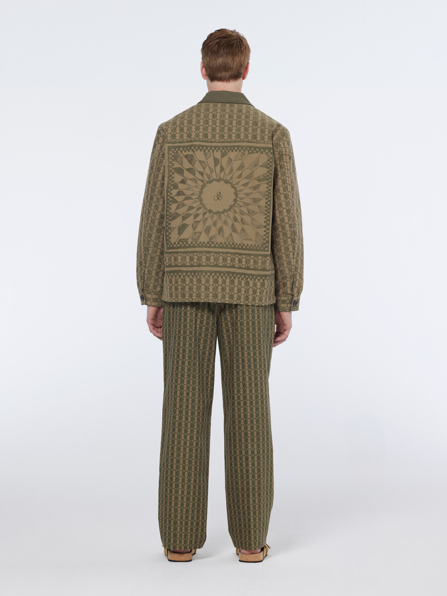 jacke aus jacquard-baumwollmischgewebe