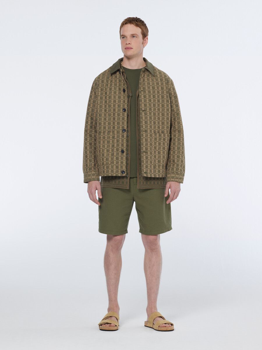 jacke aus jacquard-baumwollmischgewebe