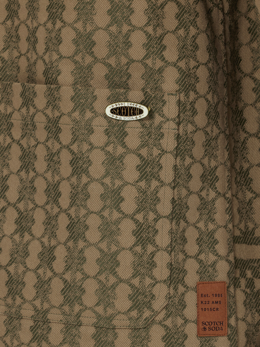 jacke aus jacquard-baumwollmischgewebe