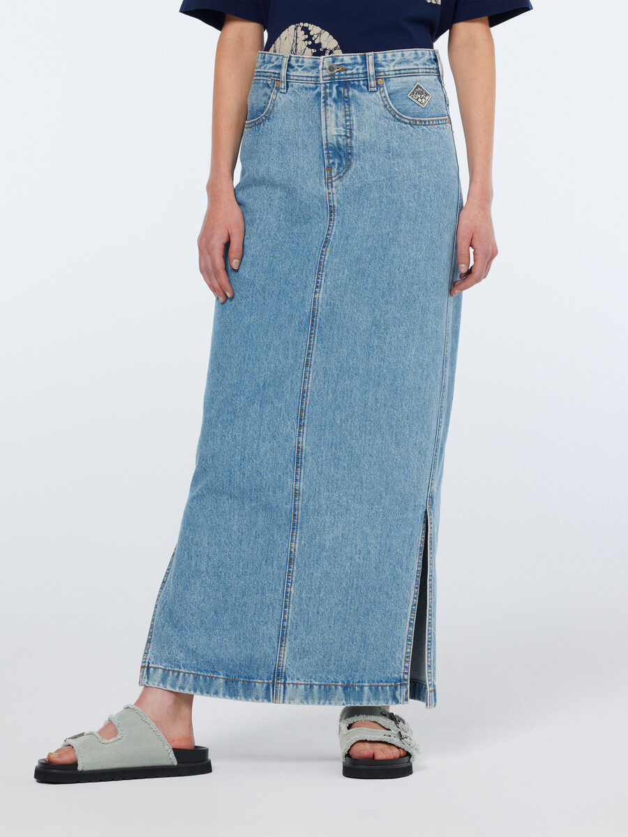 hüftig geschnittener jeans-maxirock lakehouse