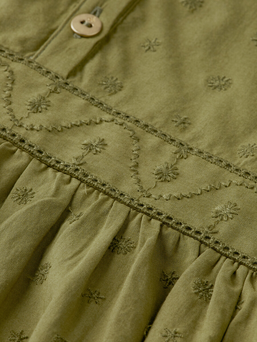 kleid mit broderie-anglaise-einsatz für mädchen