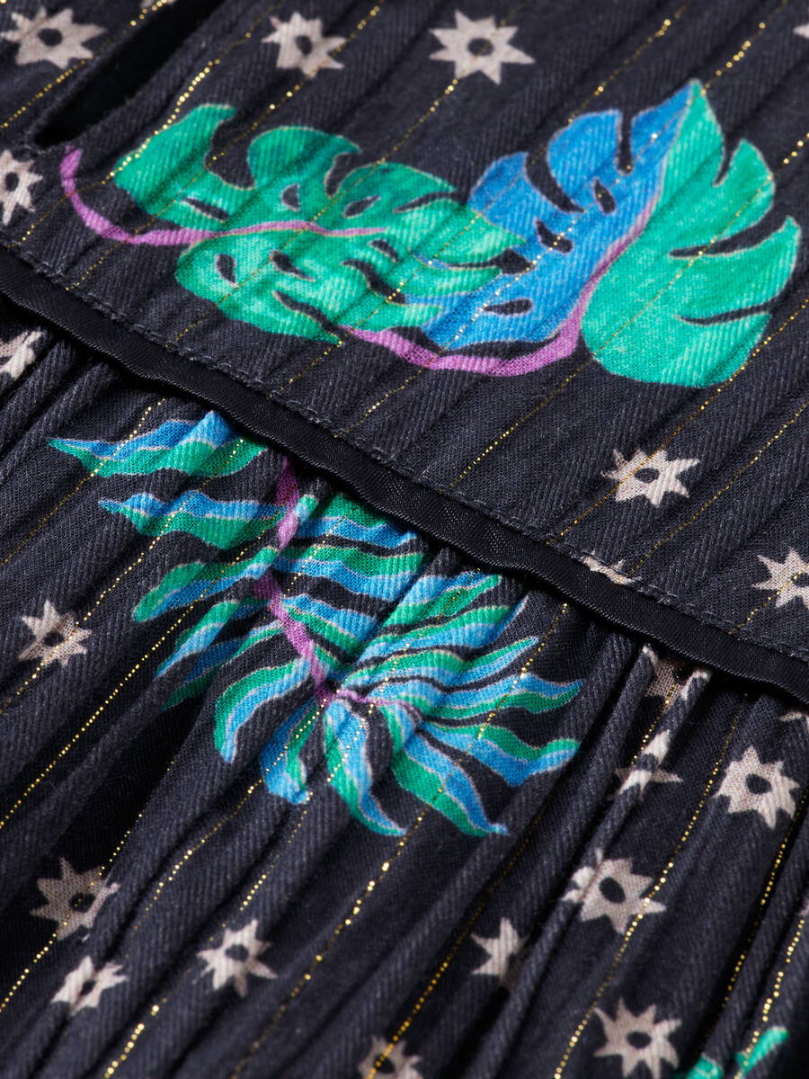 satin-top mit allover-print für mädchen