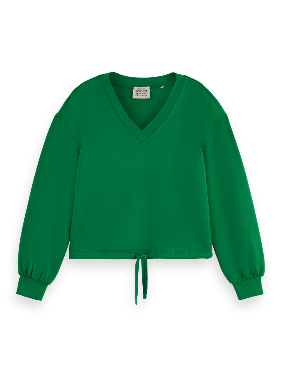 modal-sweatshirt mit v-ausschnitt