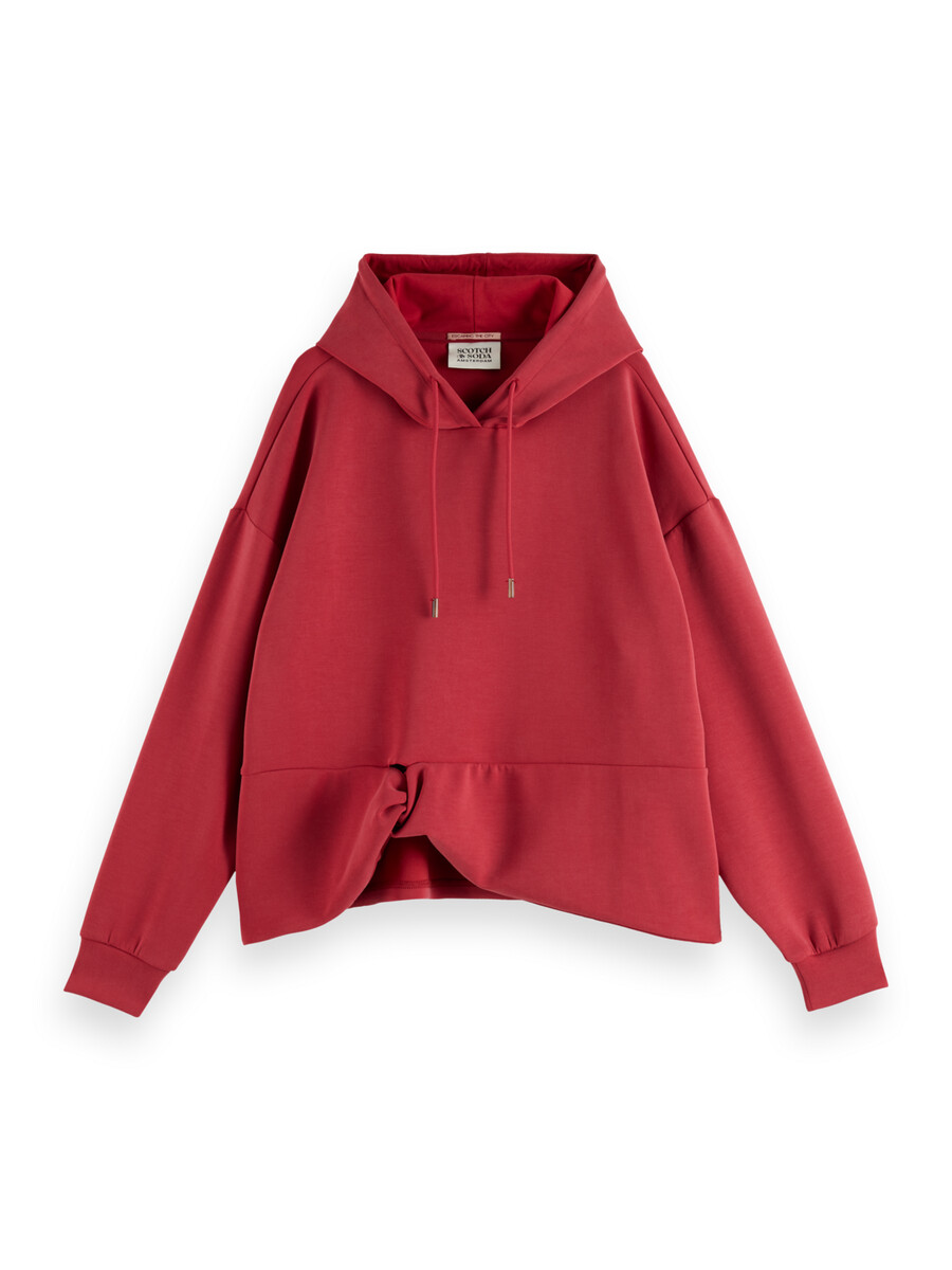 tencel-hoodie mit verdrehtem saum