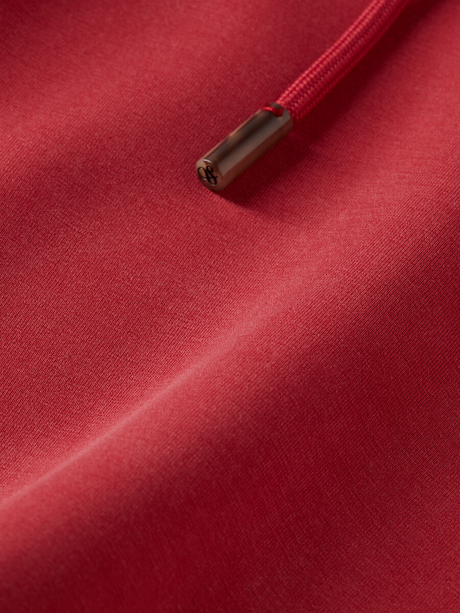 tencel-hoodie mit verdrehtem saum