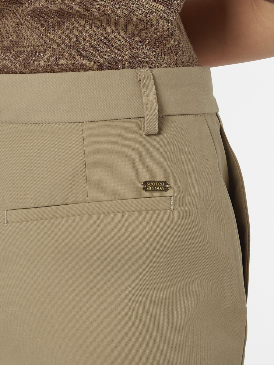 edie tailored wide-leg fixed belt pant