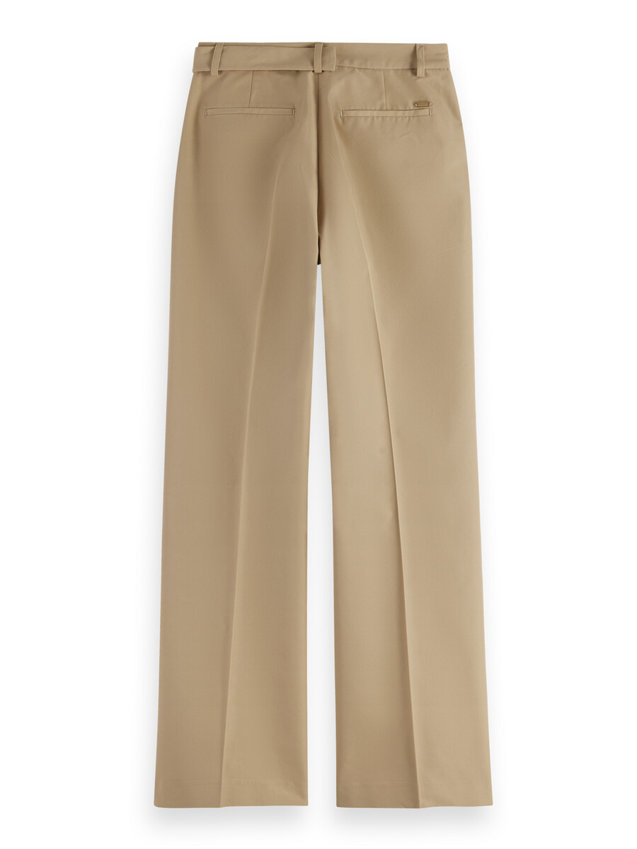 edie tailored wide-leg fixed belt pant