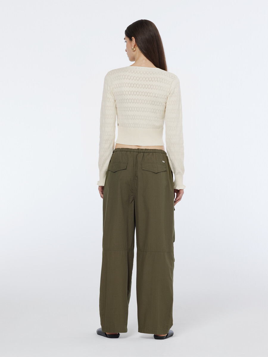 ivy cargohose mit mittelhohem bund und weitem bein