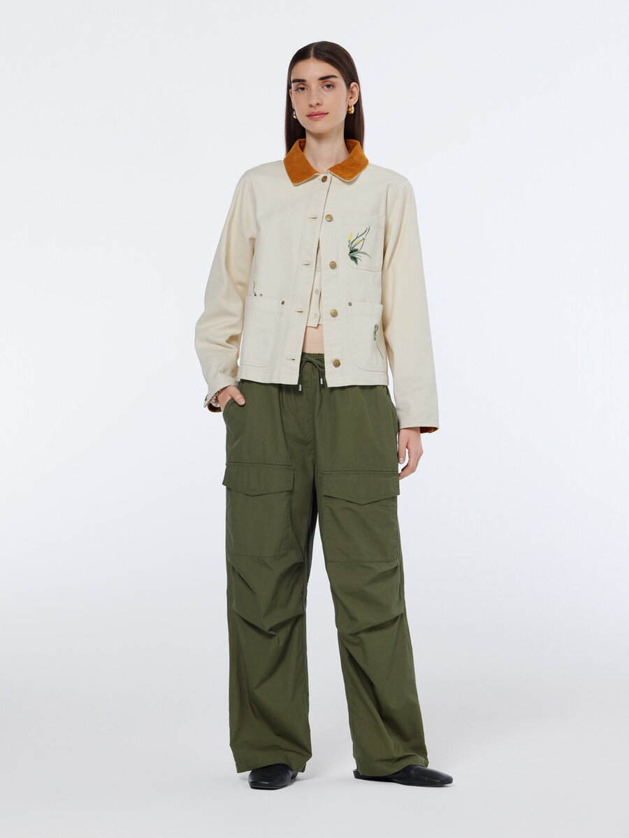 ivy cargohose mit mittelhohem bund und weitem bein