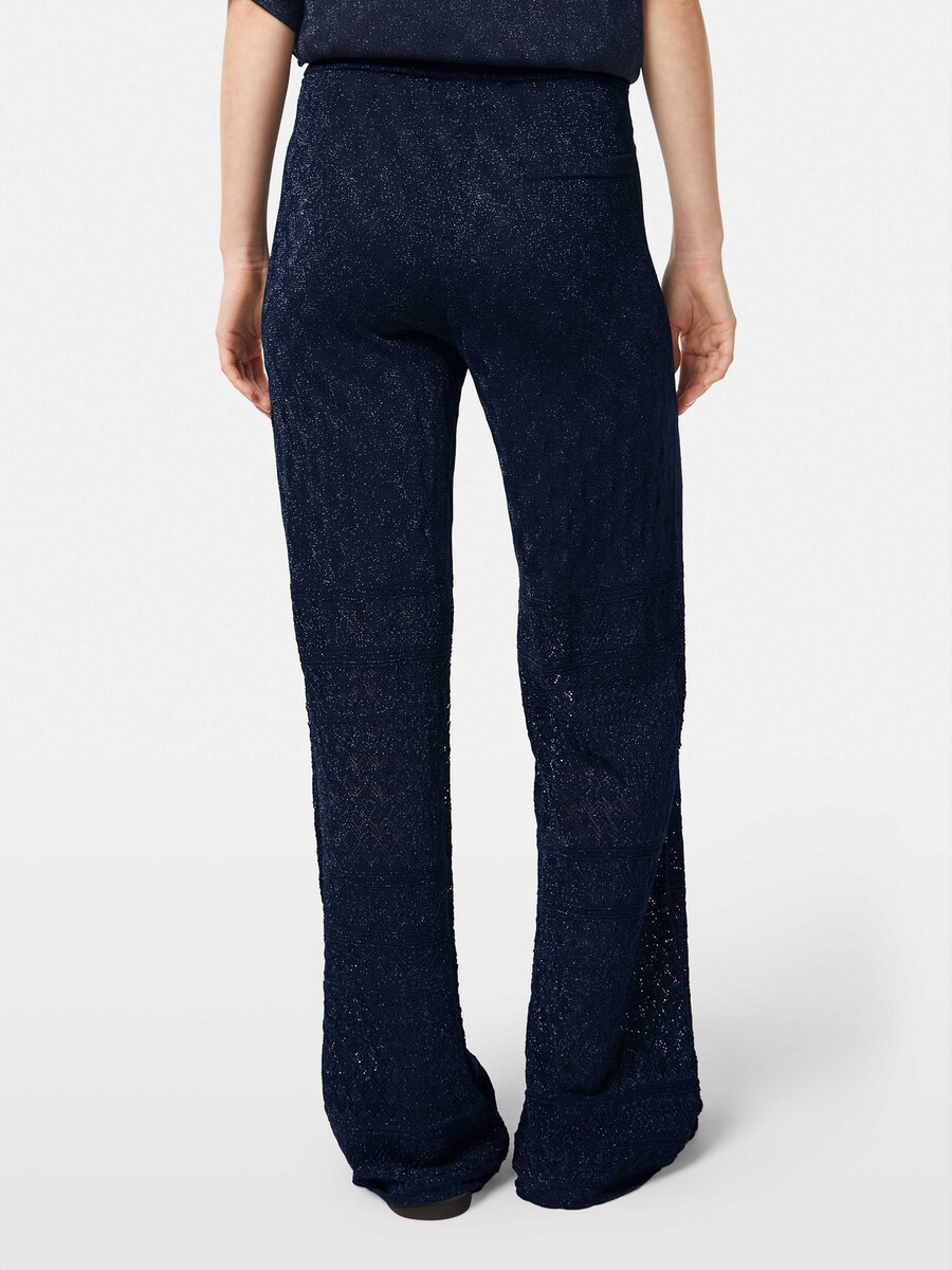 metallic pointelle strickhose