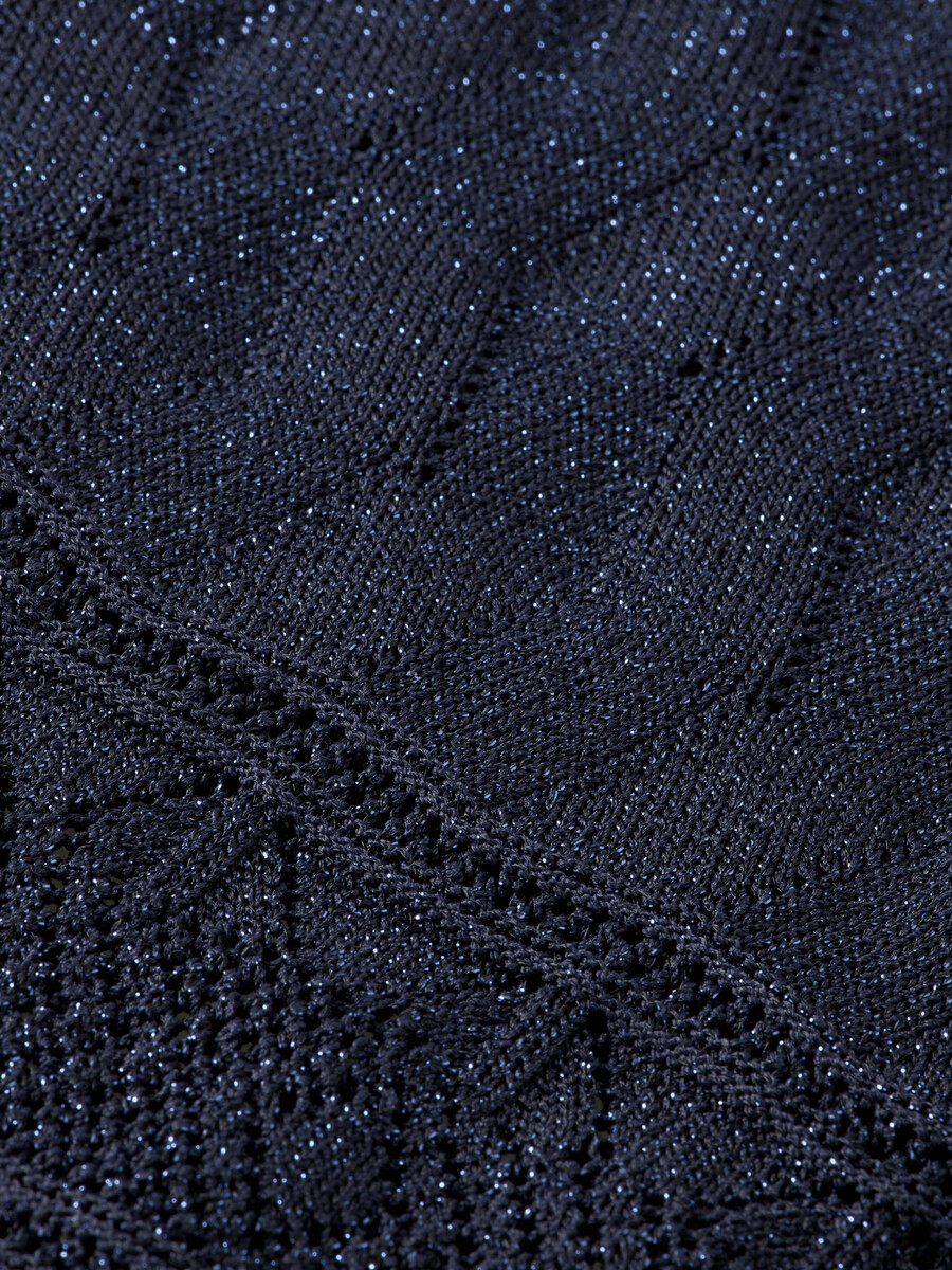metallic pointelle strickhose