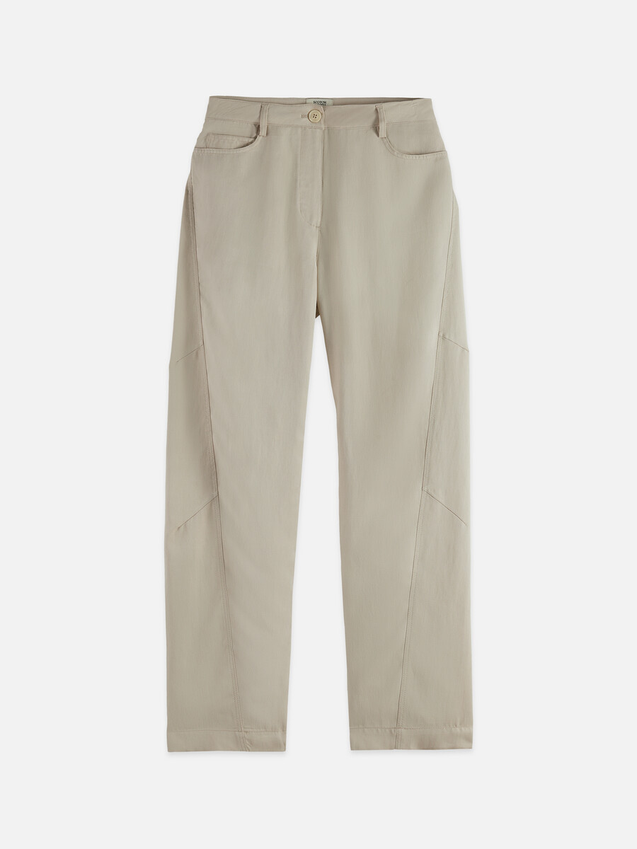 lotus - high rise barrel leg twill pants