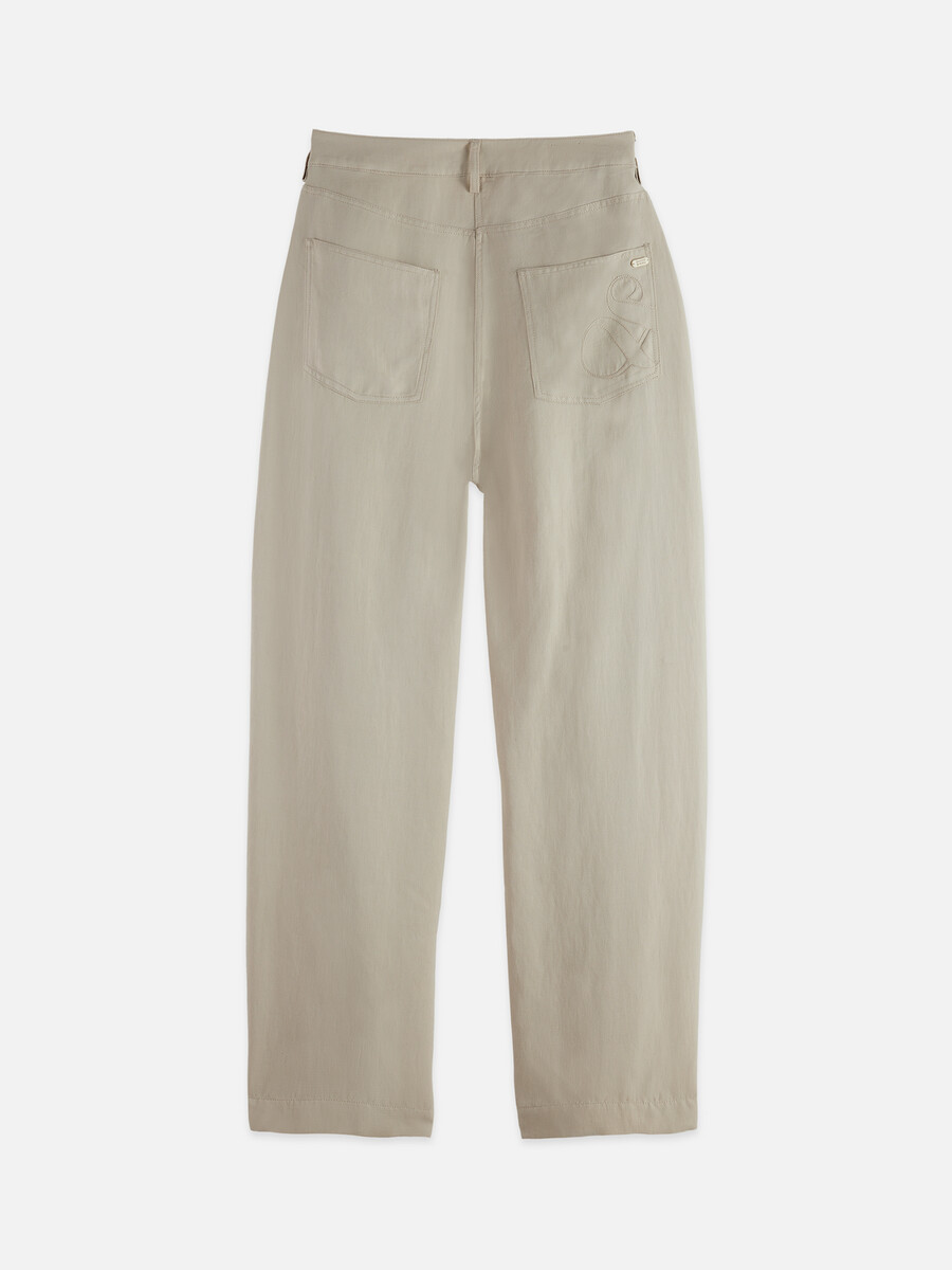 lotus - high rise barrel leg twill pants