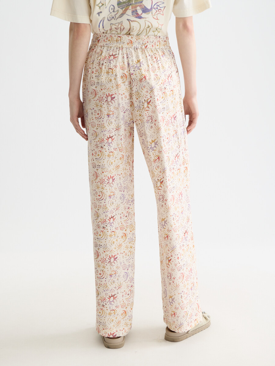 gia - hose mit mittelhohem bund weitem bein und allover-print