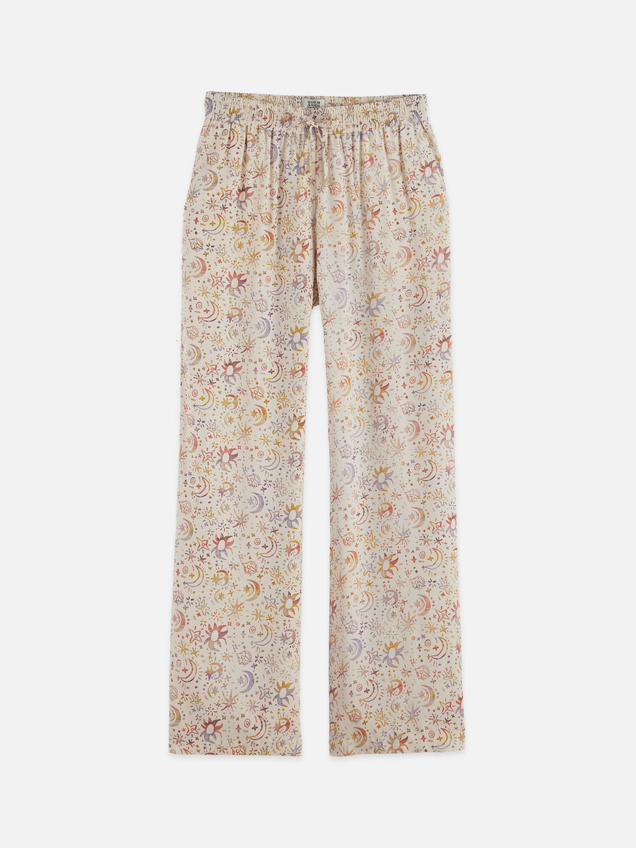 gia - hose mit mittelhohem bund weitem bein und allover-print