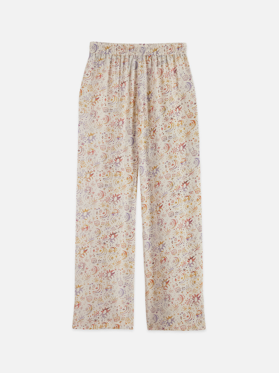 gia - hose mit mittelhohem bund weitem bein und allover-print