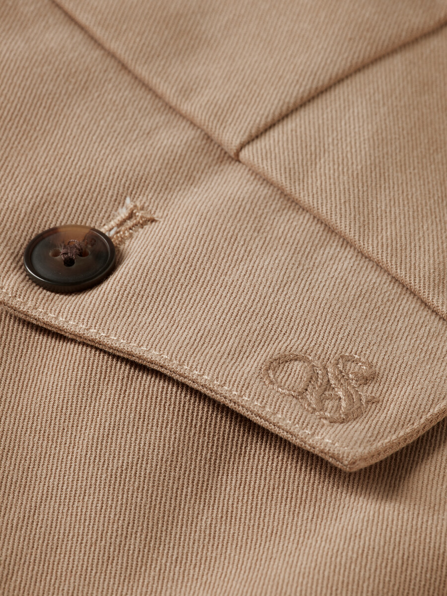 chino mit falten aus baumwoll-lyocell-twill lockere gerade passform