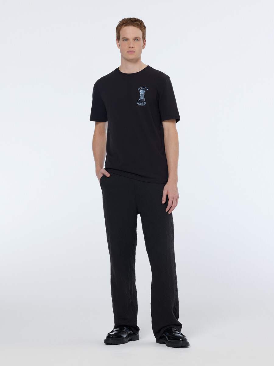 jacquard-frottee-jogginghose mit geradem schnitt