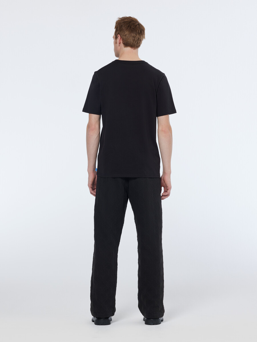 jacquard-frottee-jogginghose mit geradem schnitt