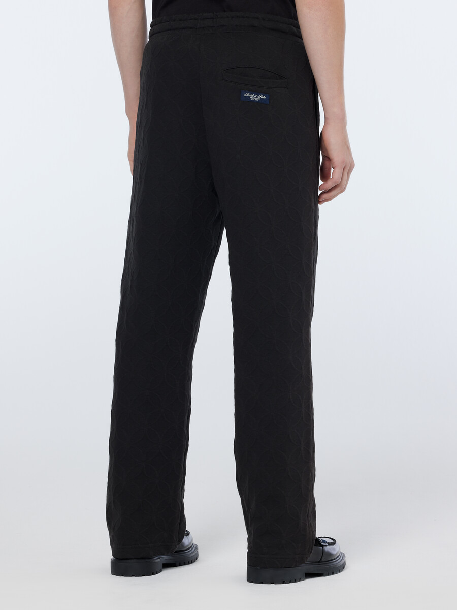 jacquard-frottee-jogginghose mit geradem schnitt
