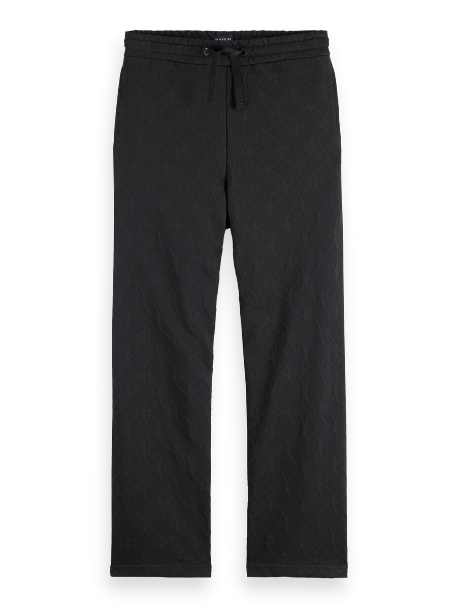 jacquard-frottee-jogginghose mit geradem schnitt