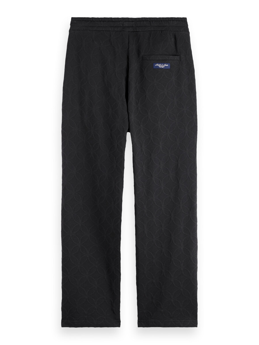 jacquard-frottee-jogginghose mit geradem schnitt