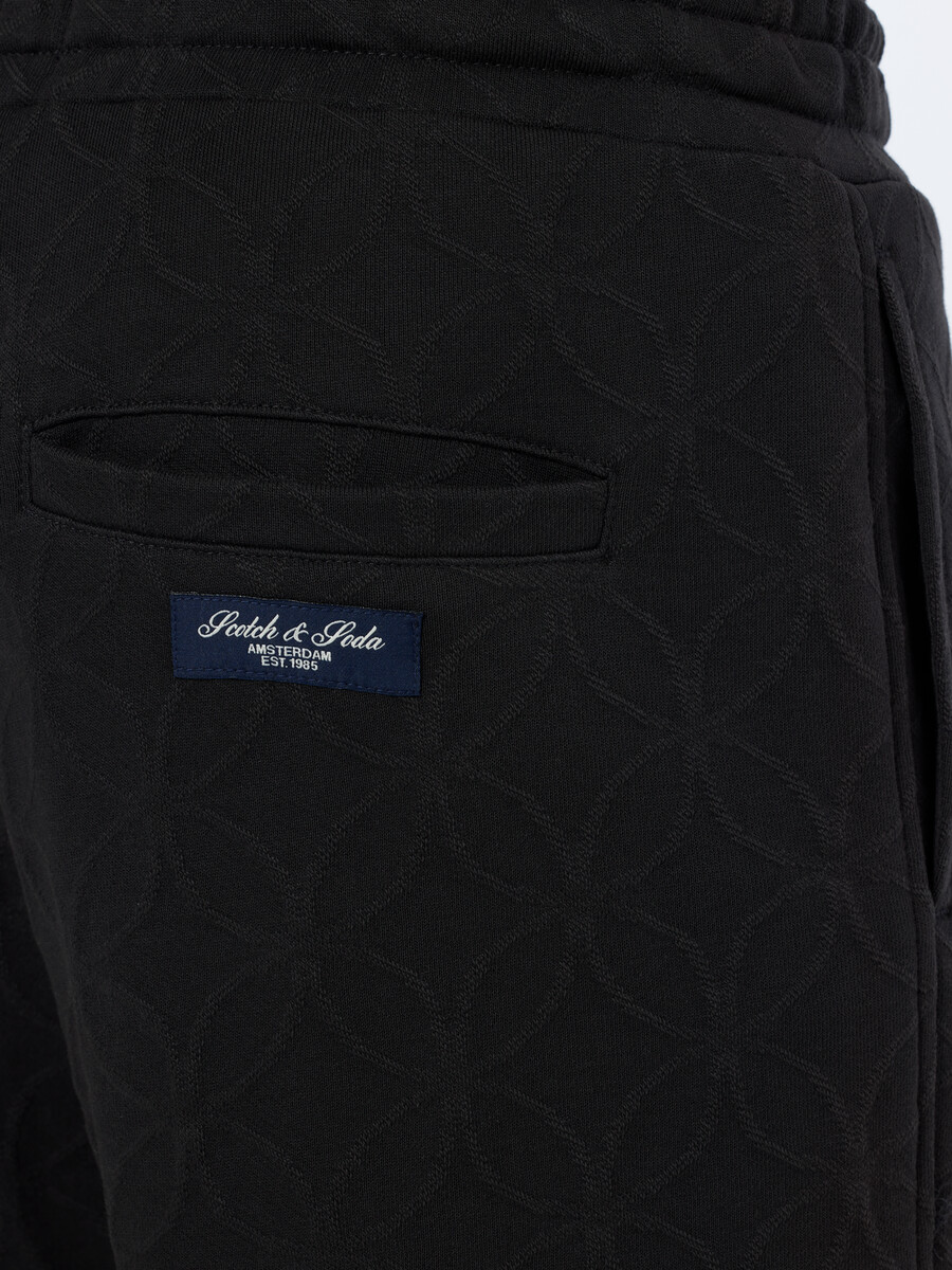 jacquard-frottee-jogginghose mit geradem schnitt