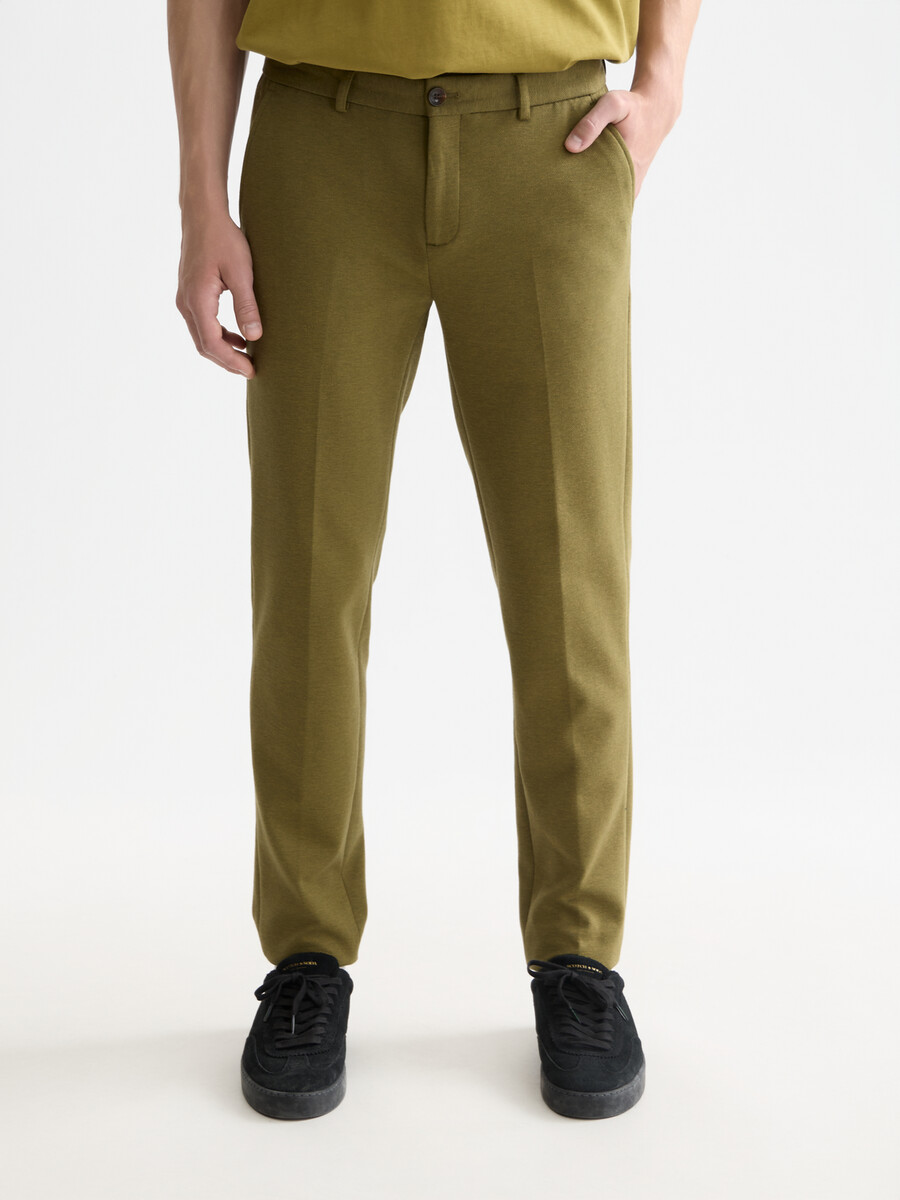 seasonal core mott tailored cotton blend jersey chino