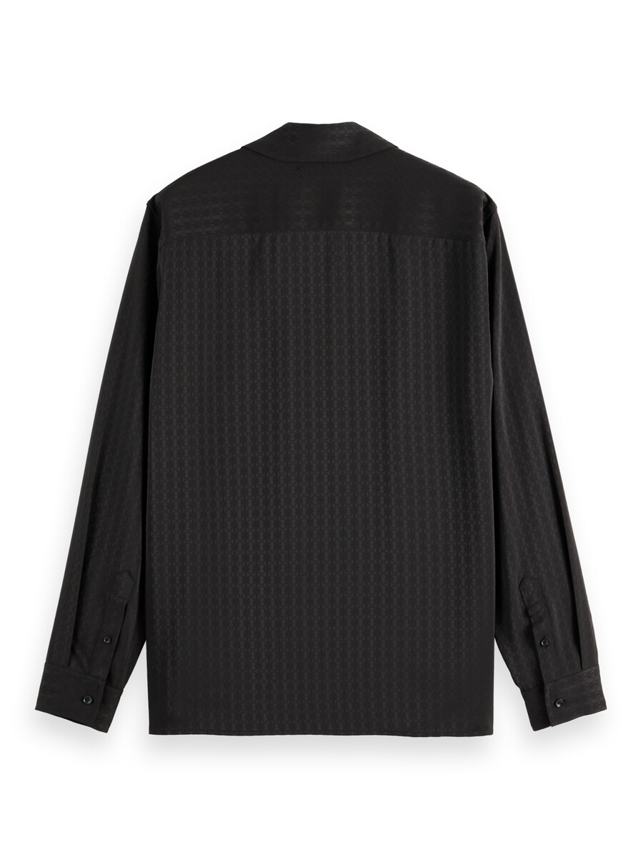 jacquard-satinhemd mit entspannter passform