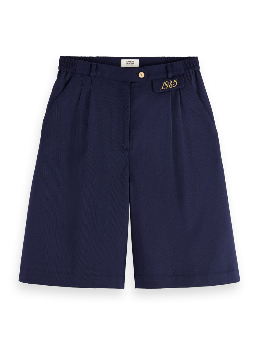 kurzer plissierter gabardine-twill-stoff