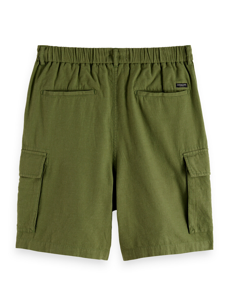 cargo-shorts aus baumwoll-leinen-mischgewebe mit lockerer passform