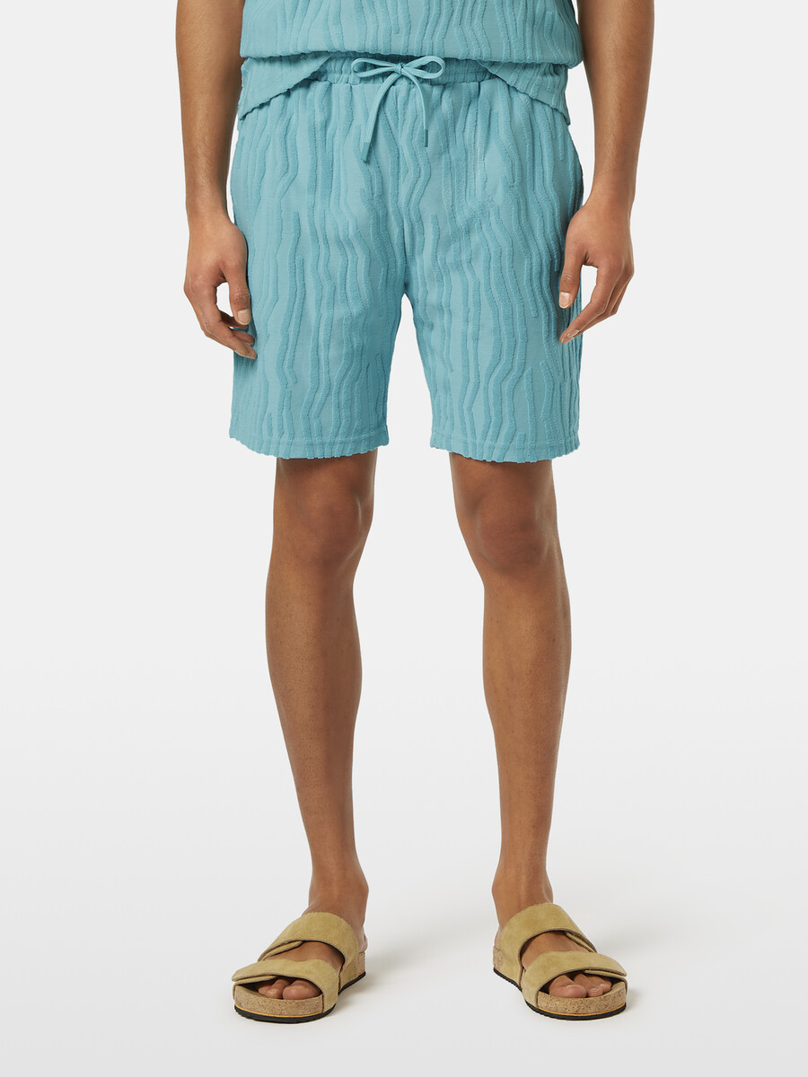 shorts aus baumwollfrottee-jacquard