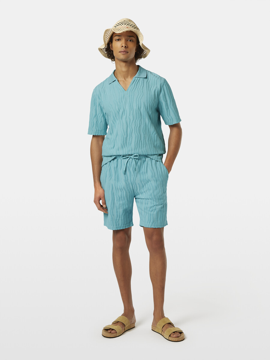 shorts aus baumwollfrottee-jacquard