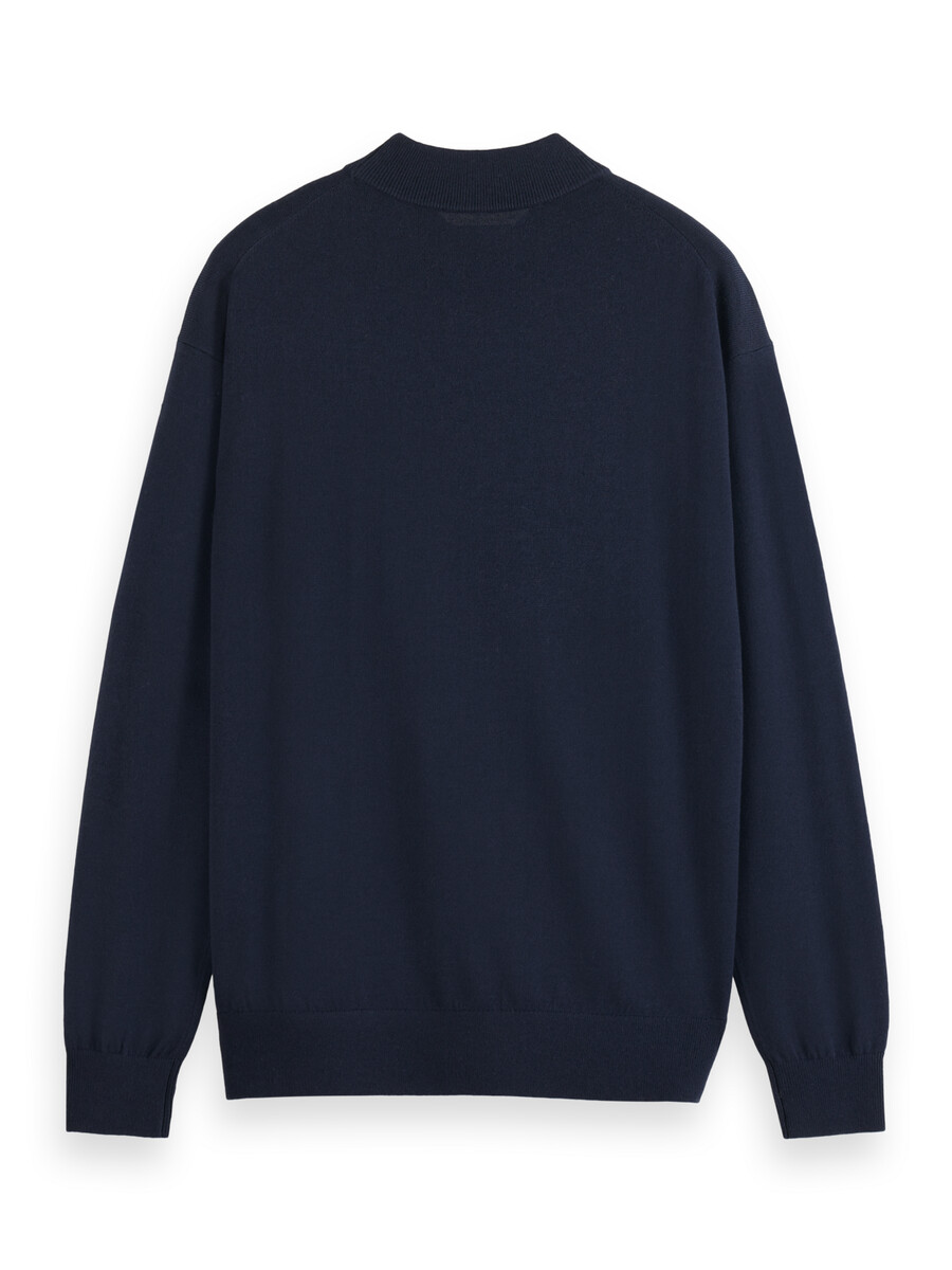 essentials — pullover mit überschnittenen schultern und stehkragen