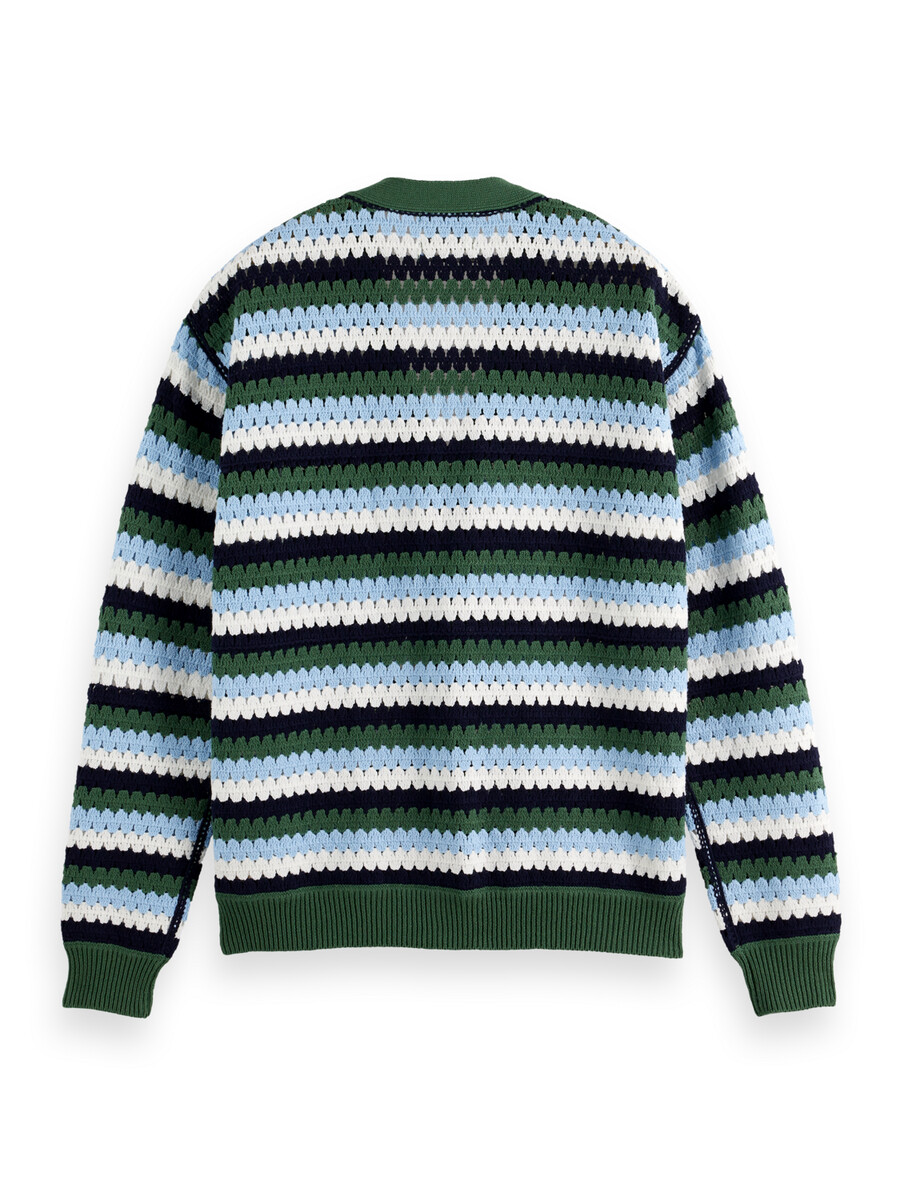 häkelstrickjacke mit überschnittenen schultern