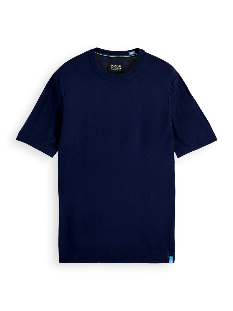 strick-t-shirt in regulärer passform