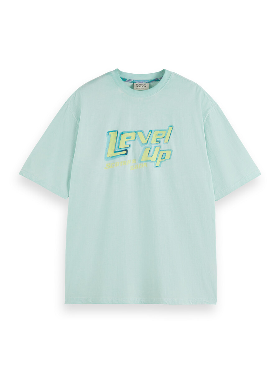 locker geschnittenes stückgefärbtes grafik-t-shirt