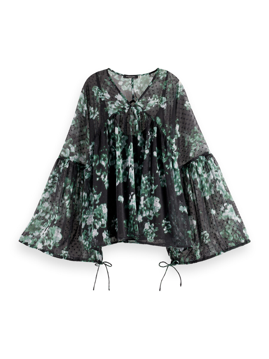 fil coupé-top mit blumenmuster