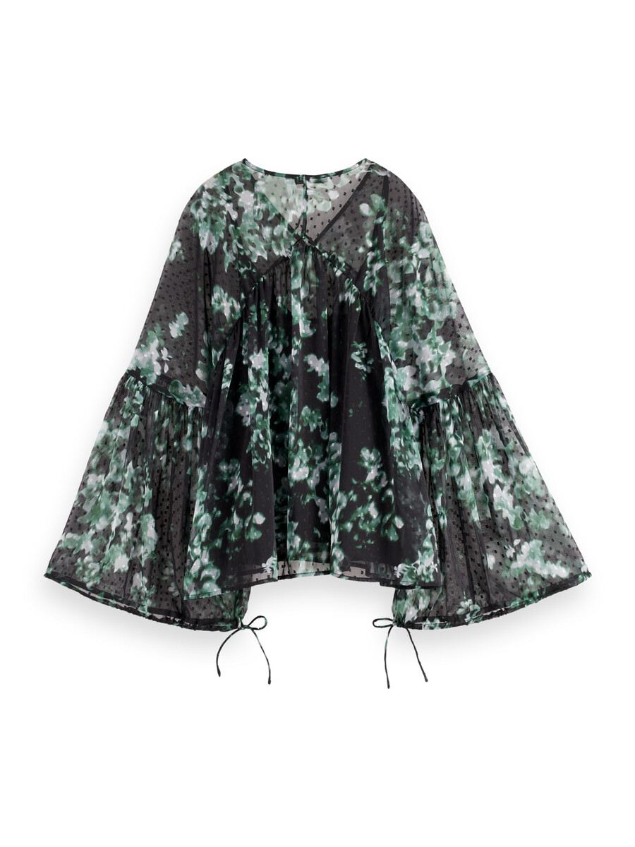fil coupé-top mit blumenmuster