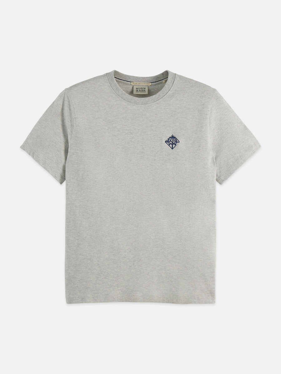 normal geschnittenes t-shirt mit brustmotiv