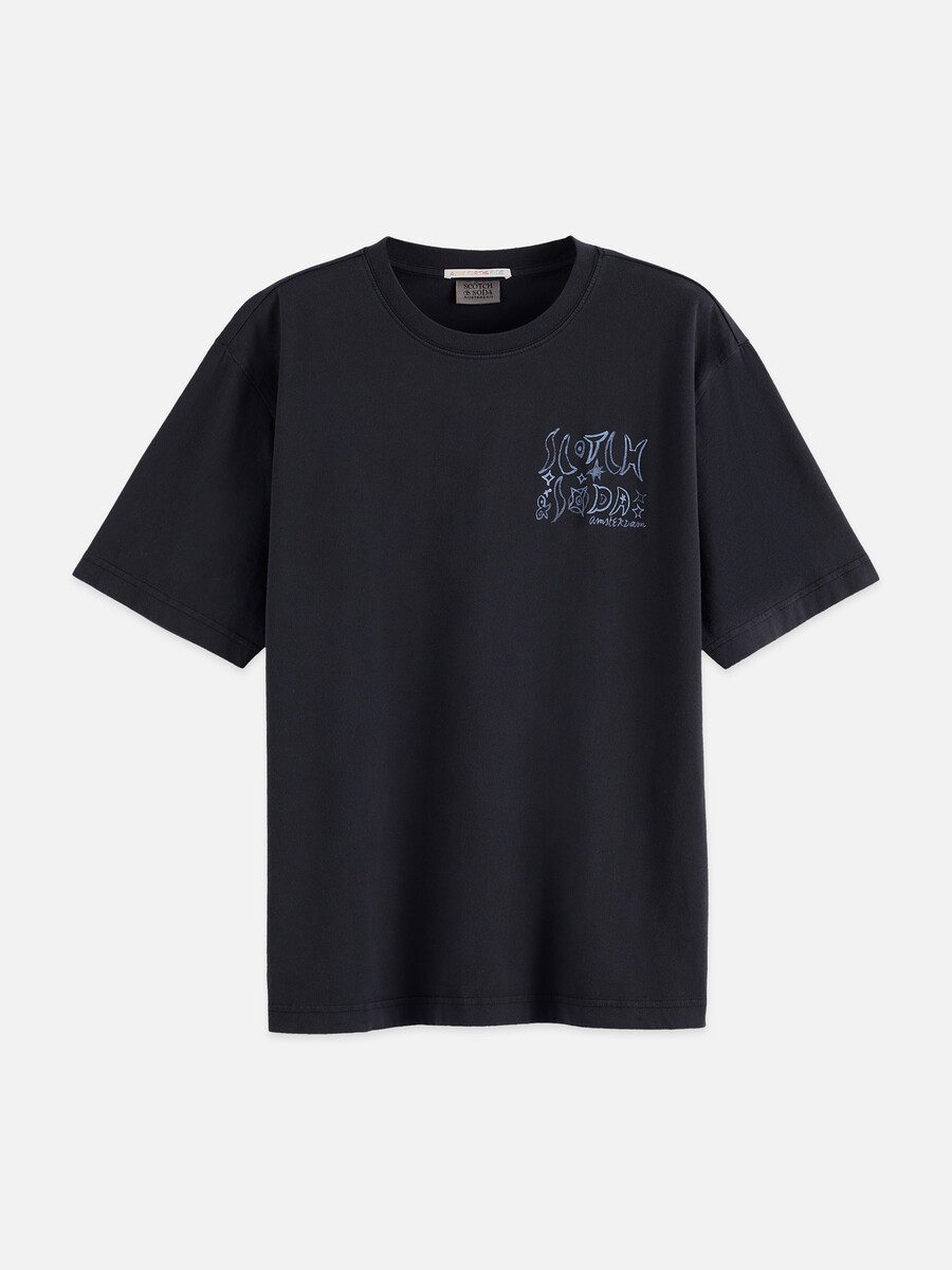 lockeres t-shirt mit gewaschenem aufdruck