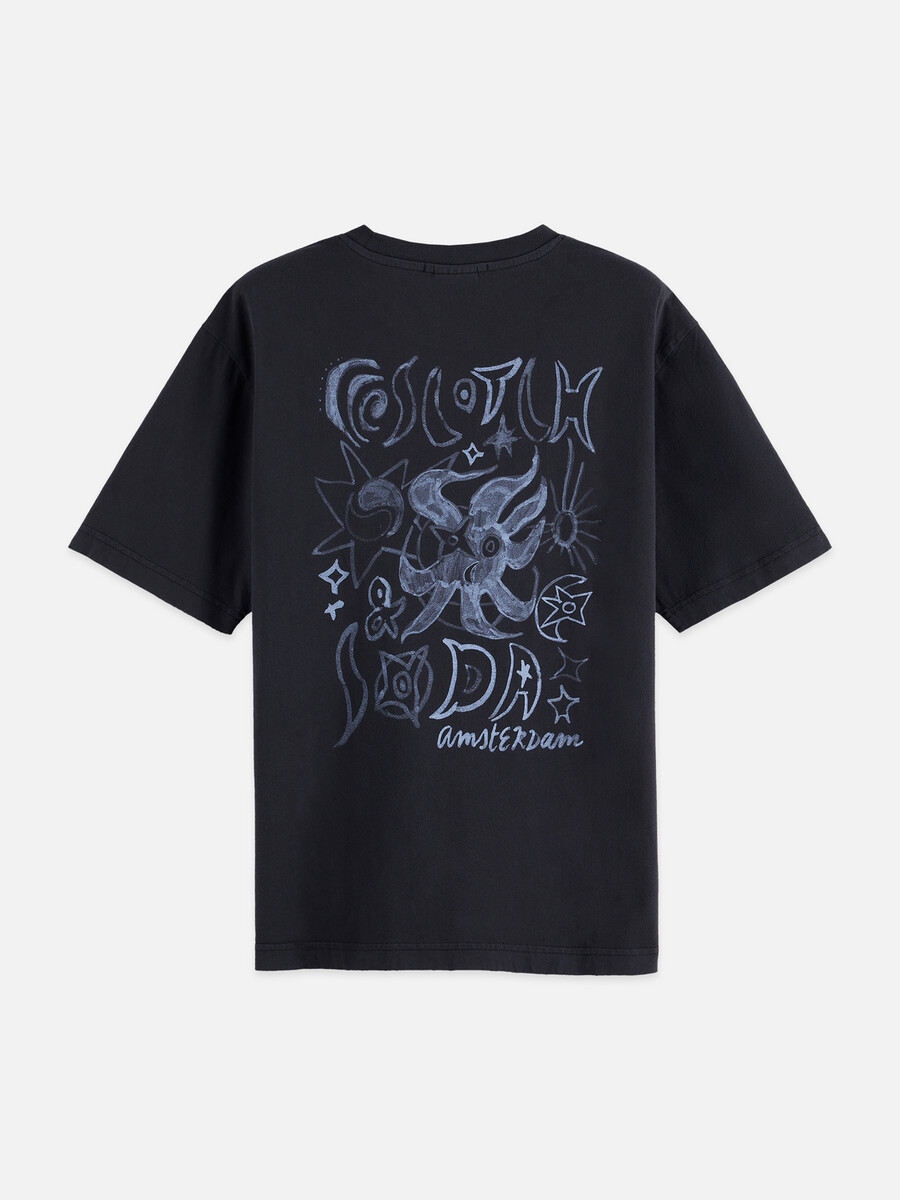 lockeres t-shirt mit gewaschenem aufdruck