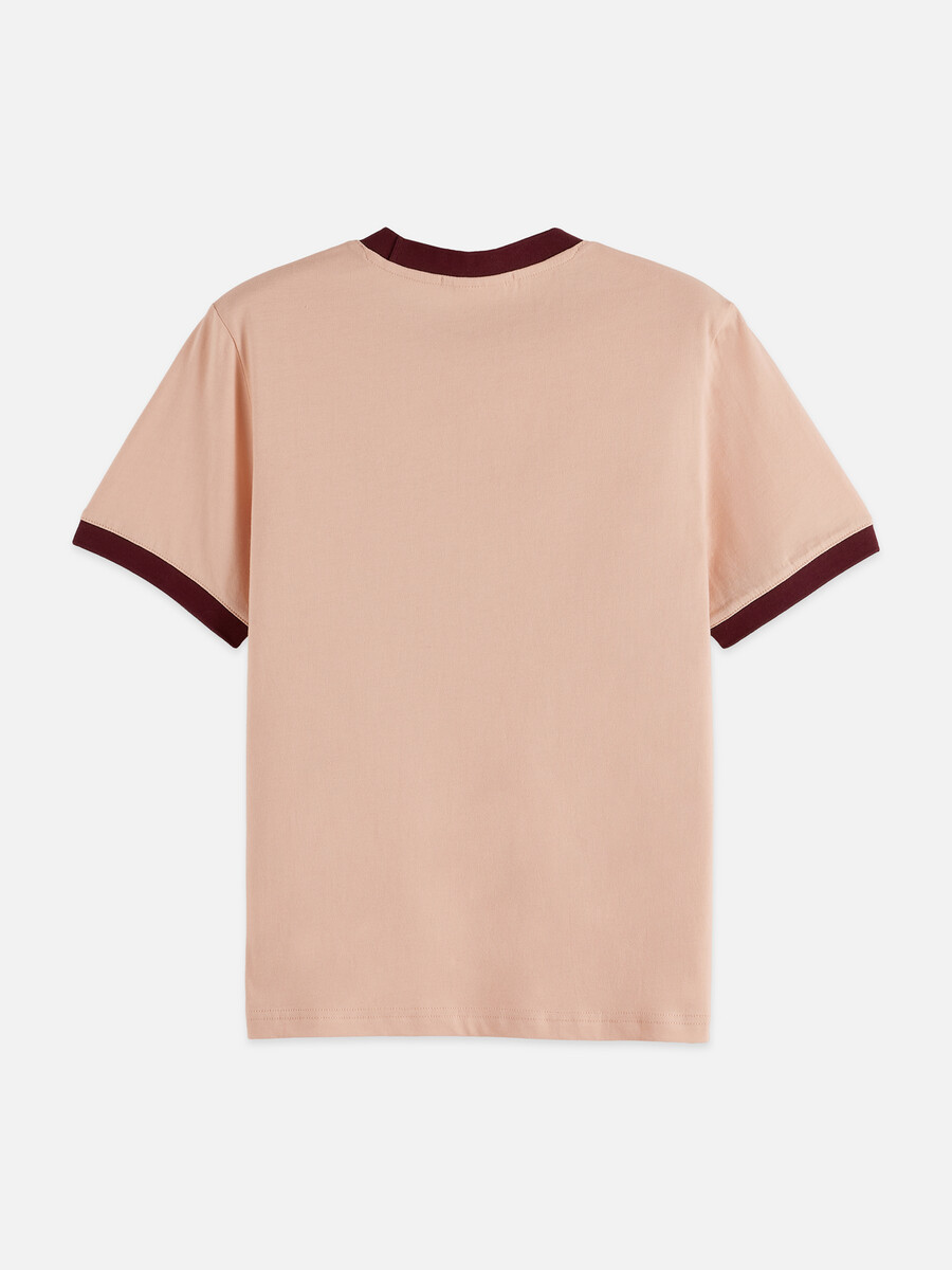 besticktes ringer-t-shirt in regulärer passform