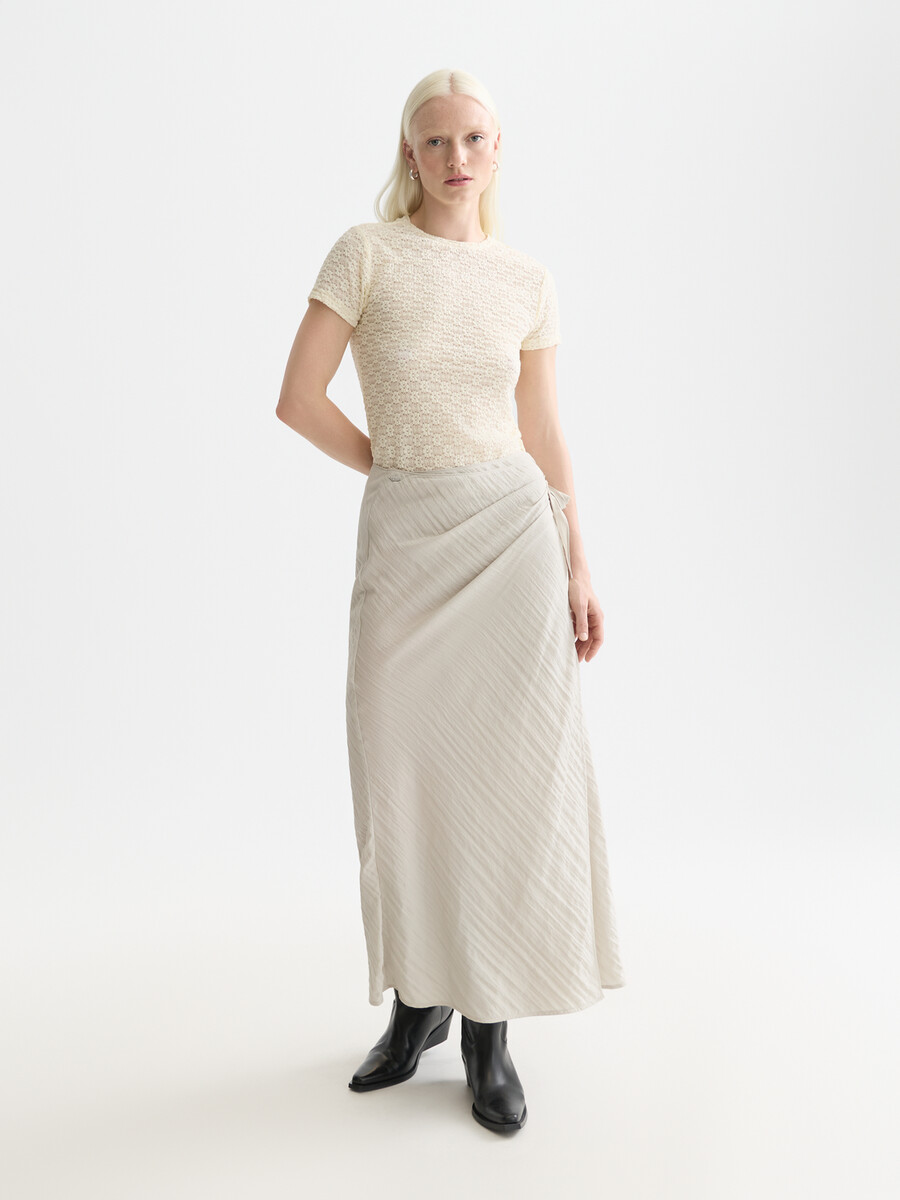 slim-fit-t-shirt mit offener struktur